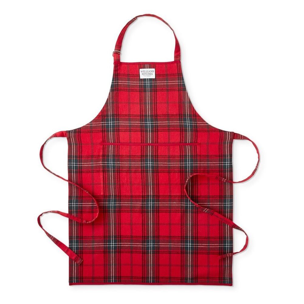 Williams Sonoma Red Tartan Apron NEW